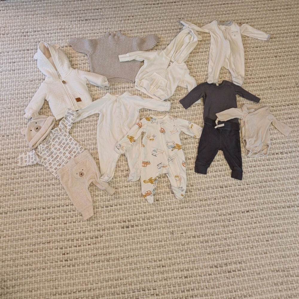 9pc Baby Boy Neutral "Bear" Bundle | NB–0-3M | Kate Quinn, Carter’s, Old Navy